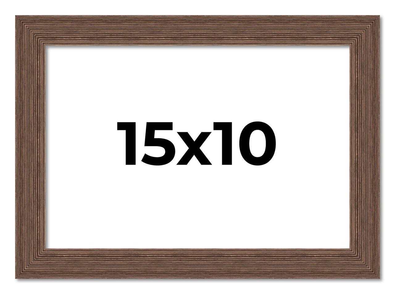 15x10 Wide Barnwood Picture Frame with UV-Resistant Acrylic & Acid Free Backing, Available in 6 Paint Finishes - Grey, Brown, White, and Black